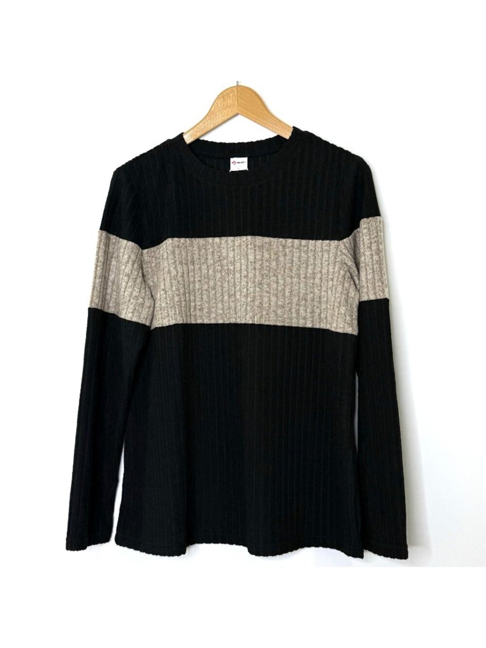 Wiholl Pullover Crew Neck Long Sleeve Knit Sweater Top Womens size Large Black